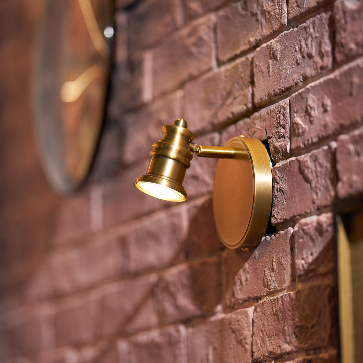 Halophane Brass Wall Lamp
