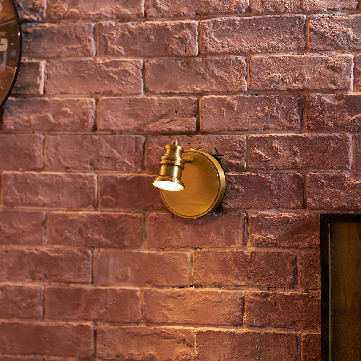Halophane Brass Wall Lamp