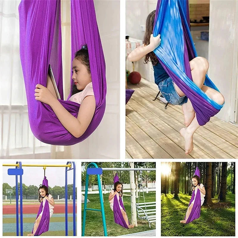 Kids Sensory Swing – Cotton Hammock Cocoon Seat, Calming Indoor Swing, 6 Colours