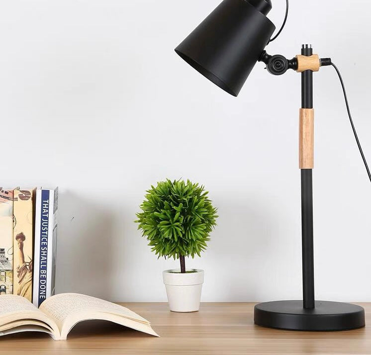 Minimalist Scandinavian-style bedroom night lamp with LED lighting
