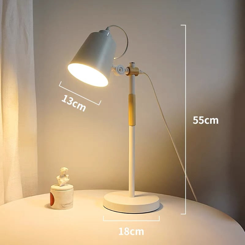 Minimalist Scandinavian-style bedroom night lamp with LED lighting