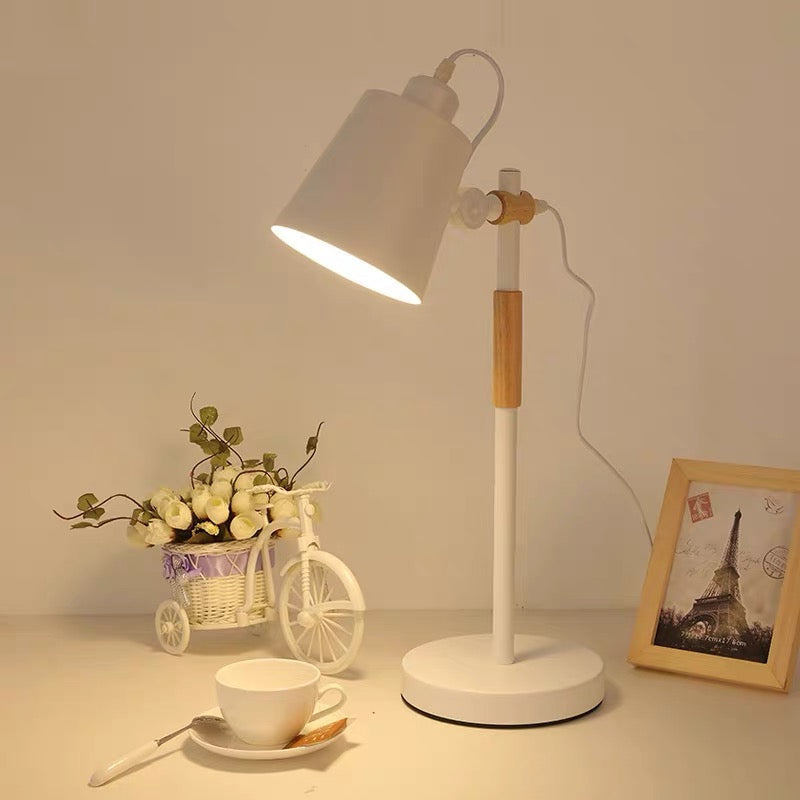 Minimalist Scandinavian-style bedroom night lamp with LED lighting