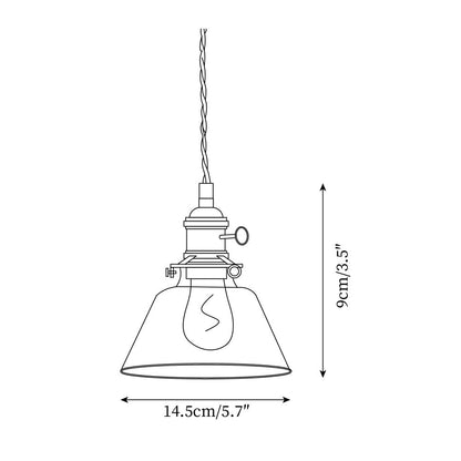 Clear Glass Pendant Light – Brass Farmhouse Kitchen Pendant, 3 Shapes, 14 to 15cm