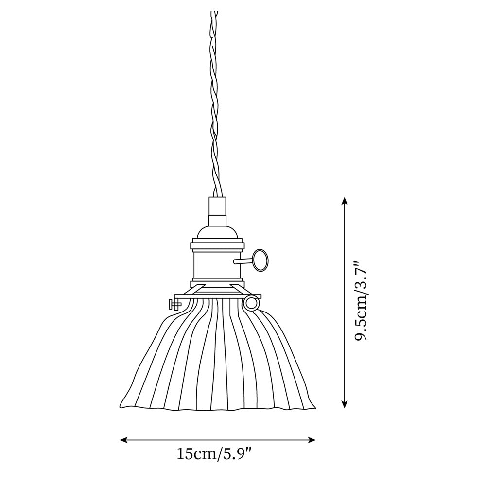 Clear Glass Pendant Light – Brass Farmhouse Kitchen Pendant, 3 Shapes, 14 to 15cm