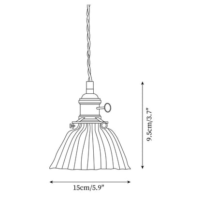 Clear Glass Pendant Light – Brass Farmhouse Kitchen Pendant, 3 Shapes, 14 to 15cm