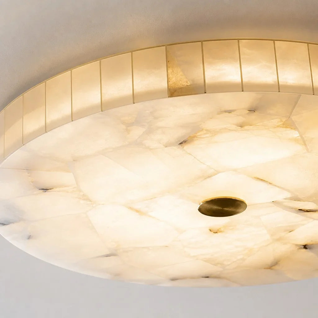 Kelly Modern Round Alabaster Ceiling Light
