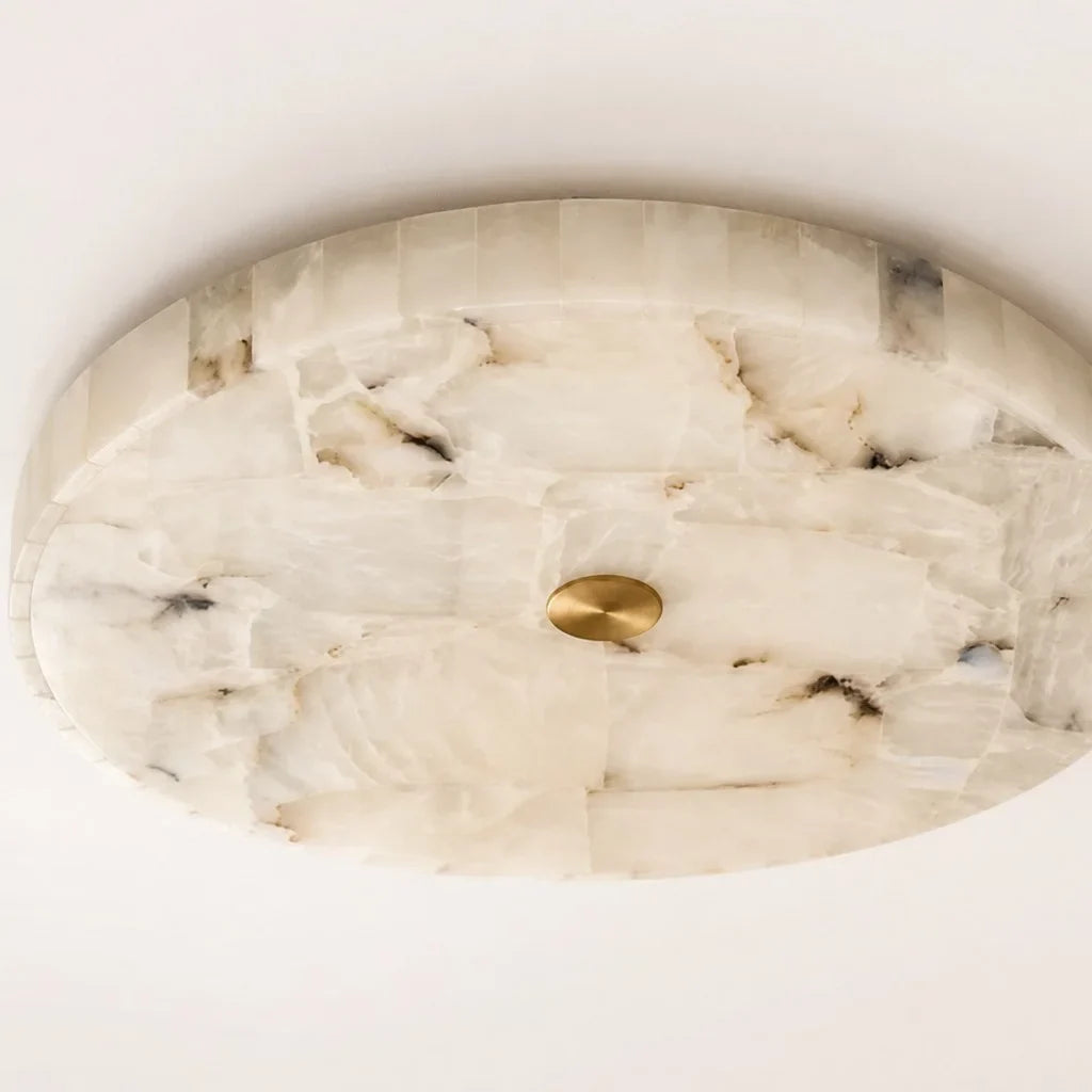 Kelly Modern Round Alabaster Ceiling Light