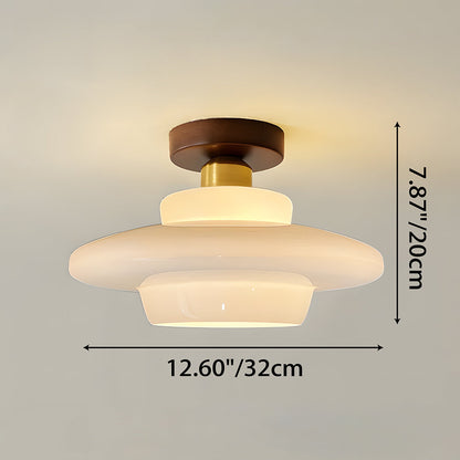 Ceiling Lamp Walnut Wood Glass Scandinavian E27 Hall Hallway Kitchen Dining Room Nordic Natural Copper | Sansoti
