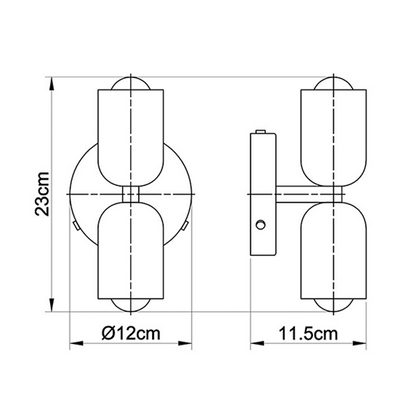 Double Wall Light – Industrial Sconce with 2 Adjustable Heads, 10 Colourways incl. Red, Pink & Green
