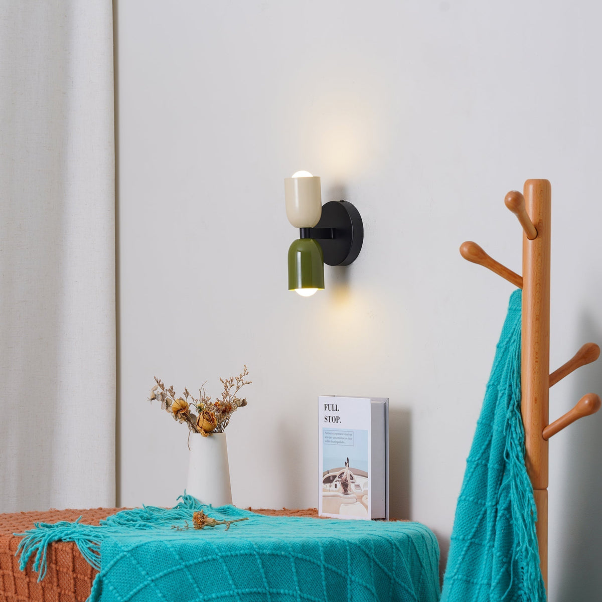 Retro industrial wall lamp with 2 adjustable heads for living room, bedroom, or hallway