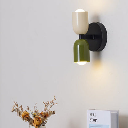 Double Wall Light – Industrial Sconce with 2 Adjustable Heads, 10 Colourways incl. Red, Pink & Green