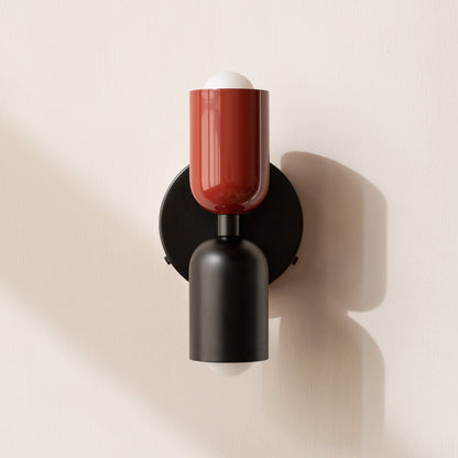 Double Wall Light – Industrial Sconce with 2 Adjustable Heads, 10 Colourways incl. Red, Pink & Green