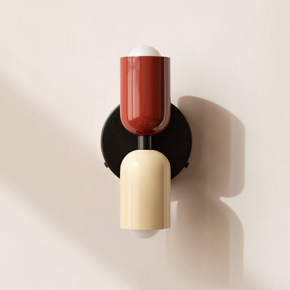 Double Wall Light – Industrial Sconce with 2 Adjustable Heads, 10 Colourways incl. Red, Pink & Green