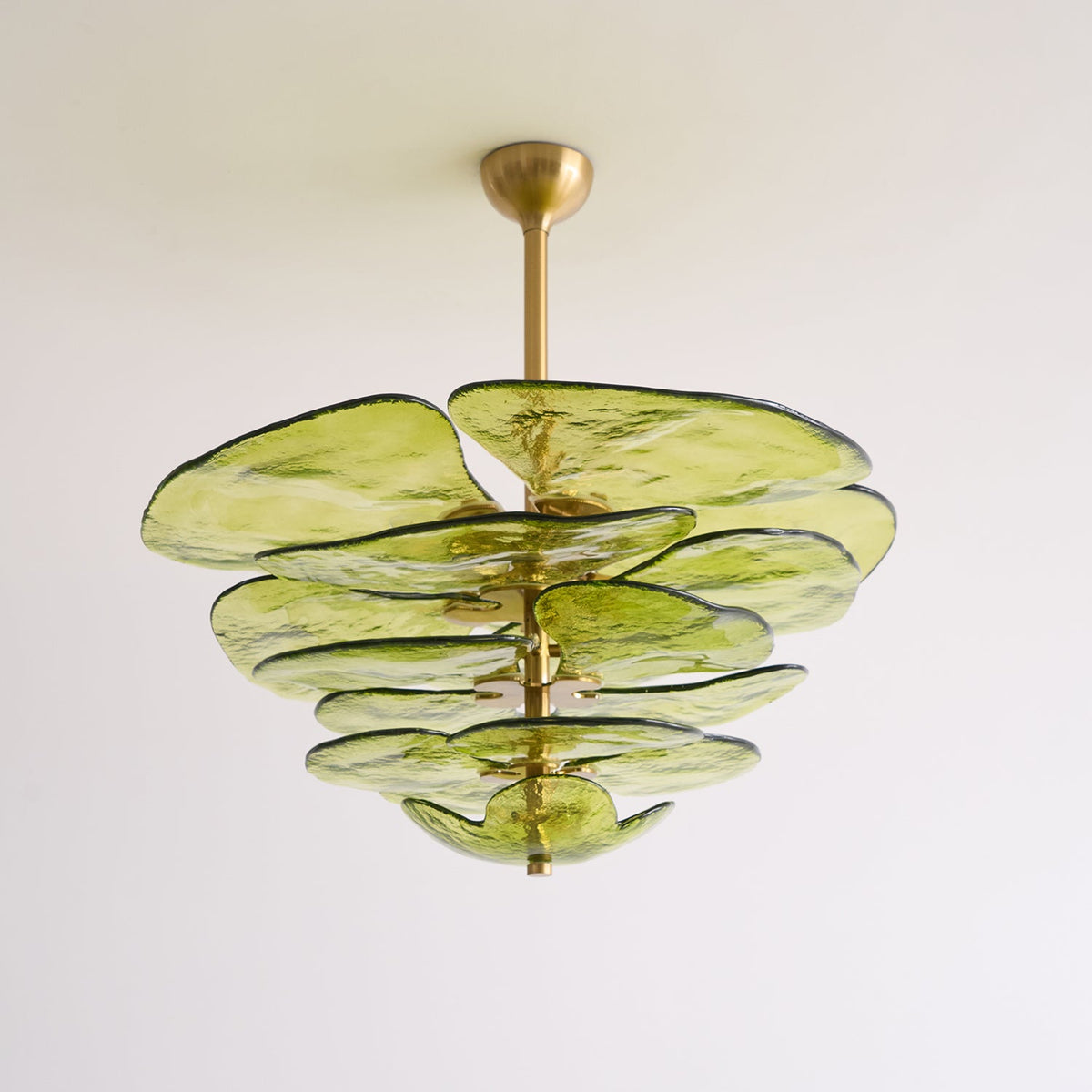 Lotus Leaf Layered Glass Chandelier