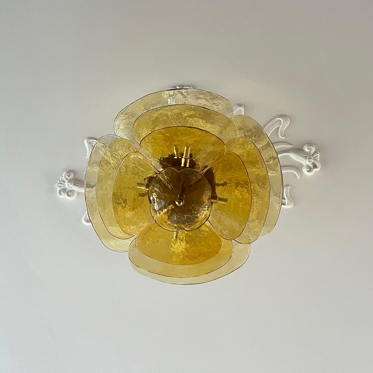 Lotus Leaf Layered Glass Chandelier