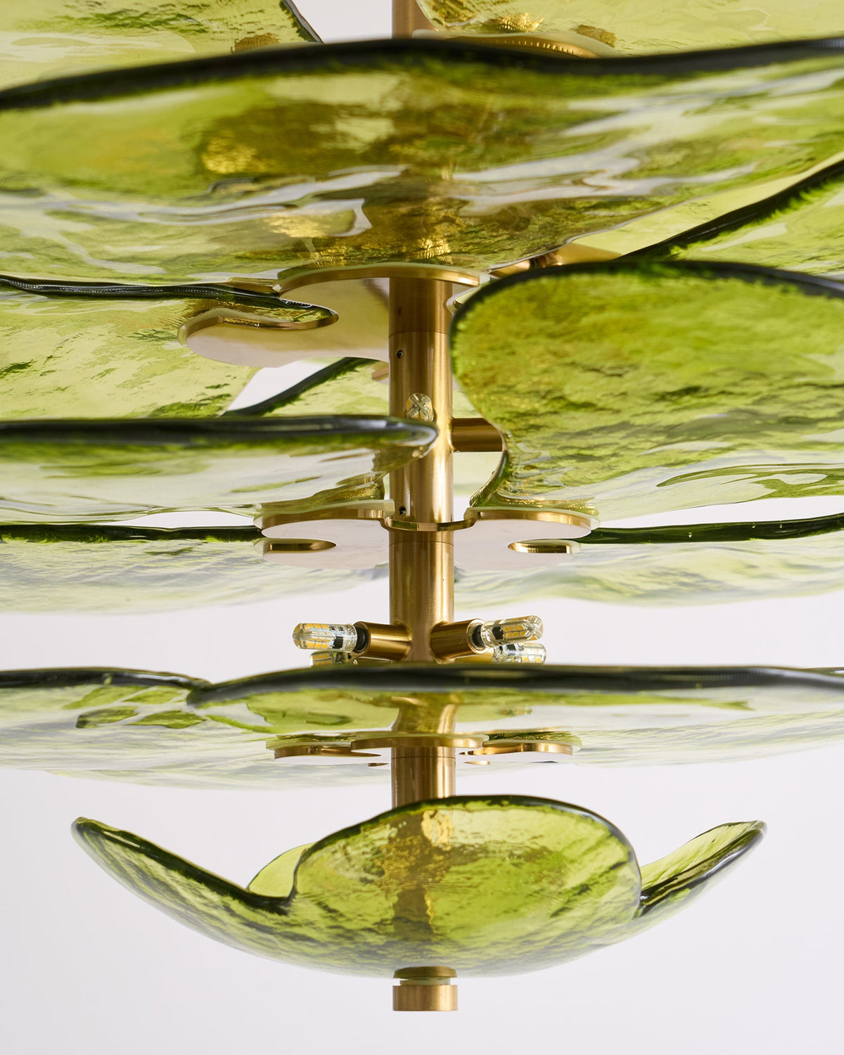 Lotus Leaf Layered Glass Chandelier