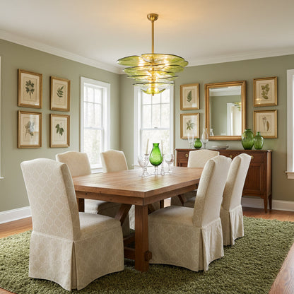 Lotus Leaf Layered Glass Chandelier