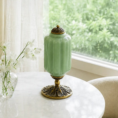 Lumi French Retro Cream Glass Textured Eloise Table Lamp