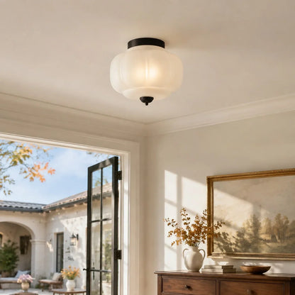 Lumi Vintage Milk Glass Semi Flush Mount Eloise Ceiling Light