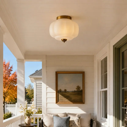 Lumi Vintage Milk Glass Semi Flush Mount Eloise Ceiling Light