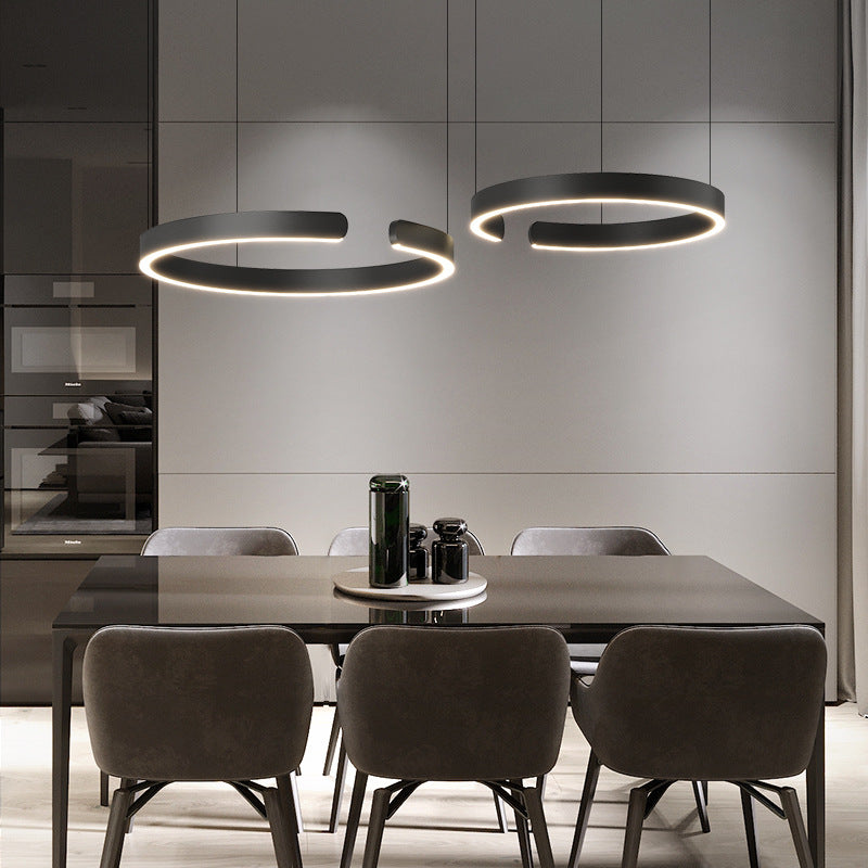 Stylish hanging LED ring lamp for modern interiors