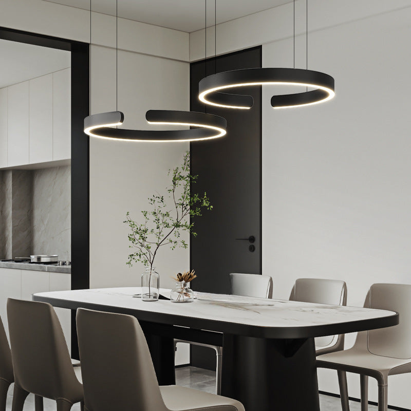 Stylish hanging LED ring lamp for modern interiors