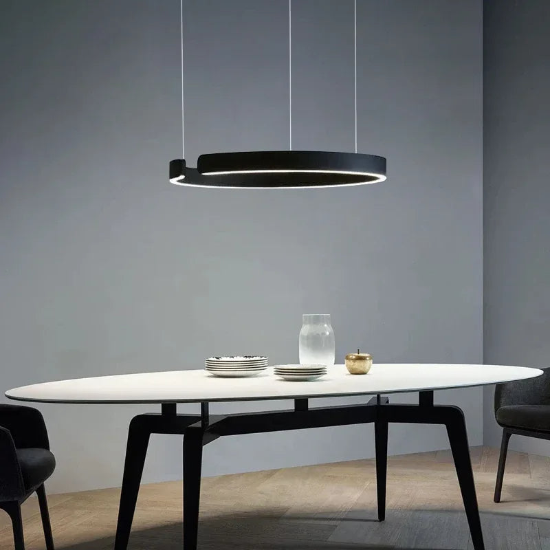Stylish hanging LED ring lamp for modern interiors