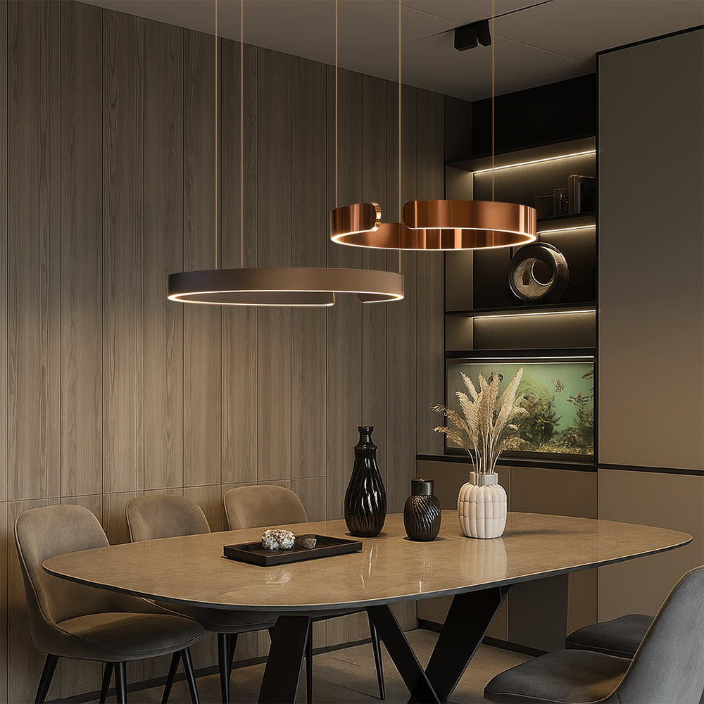 Stylish hanging LED ring lamp for modern interiors