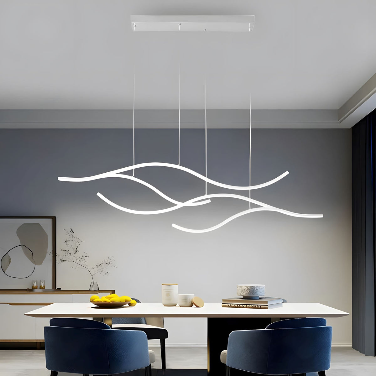 Linear Pendant Light for Kitchen Island - Dimmable LED