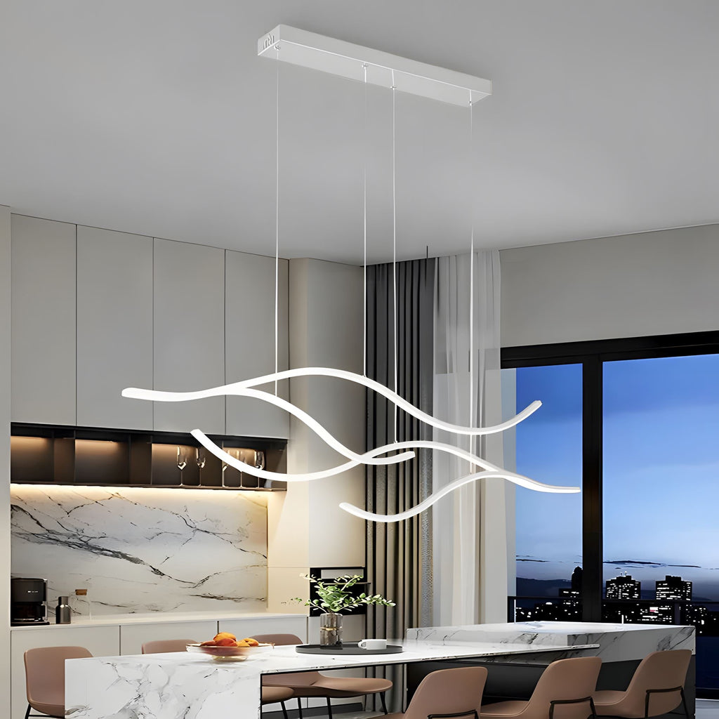 Linear Pendant Light for Kitchen Island - Dimmable LED