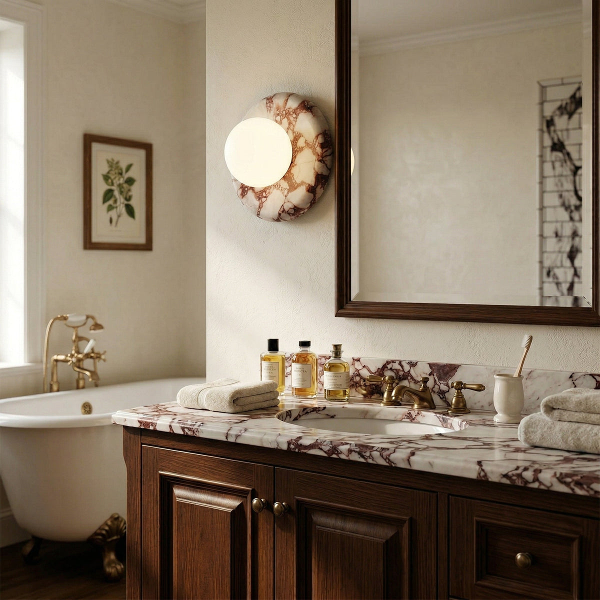Orli Red Marble Sconce