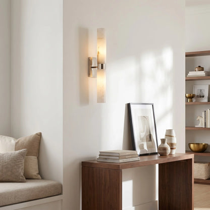 Dani Modern Alabaster Double Tube Wall Sconce