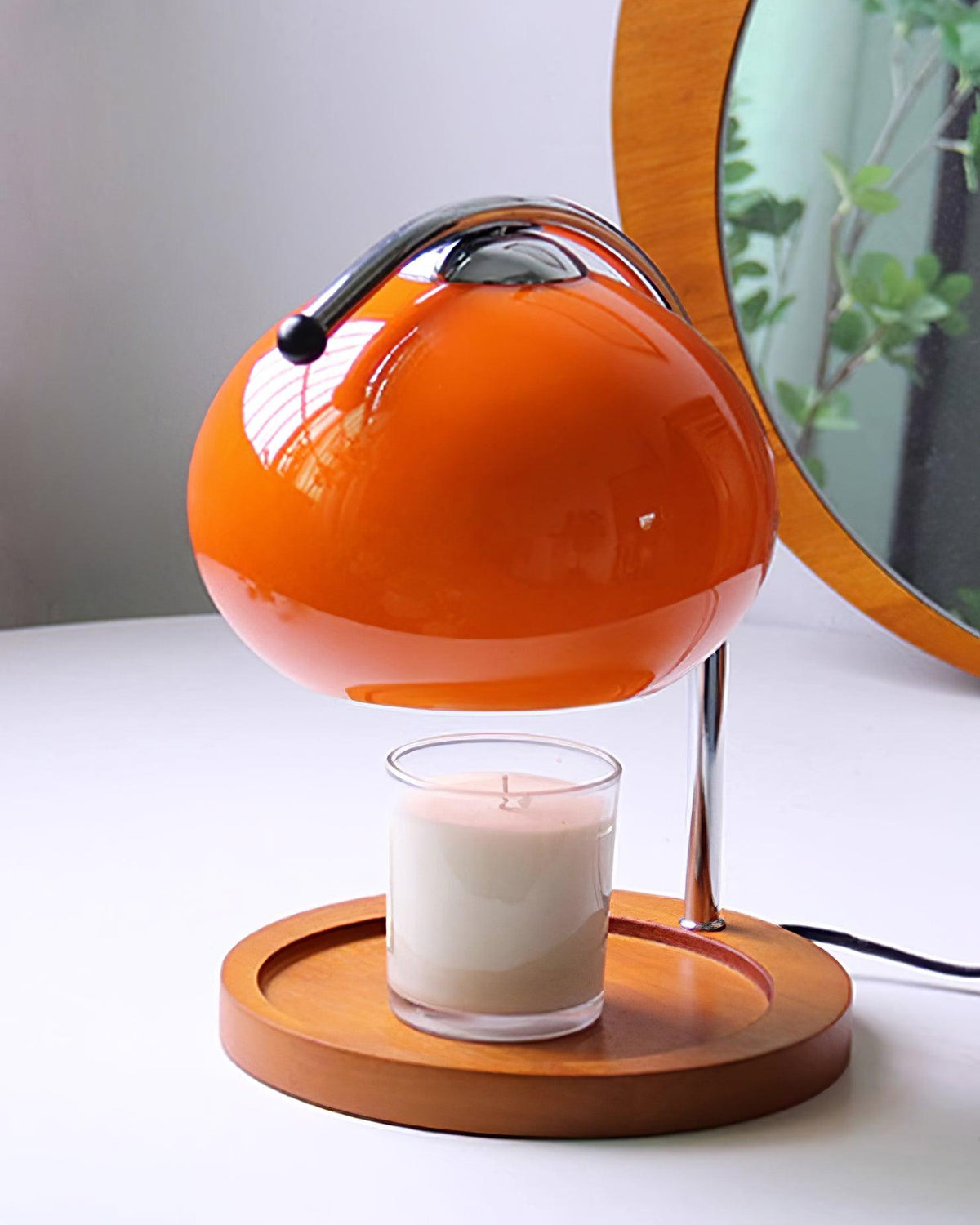 Candle Warmer Lamp – Wood & Glass Top-Down Candle Melter, 28cm, 5 Colours, UK Plug, Gift Idea
