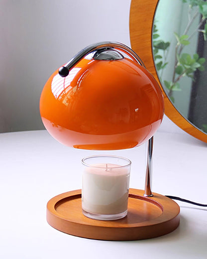 Candle Warmer Lamp – Wood & Glass Top-Down Candle Melter, 28cm, 5 Colours, UK Plug, Gift Idea