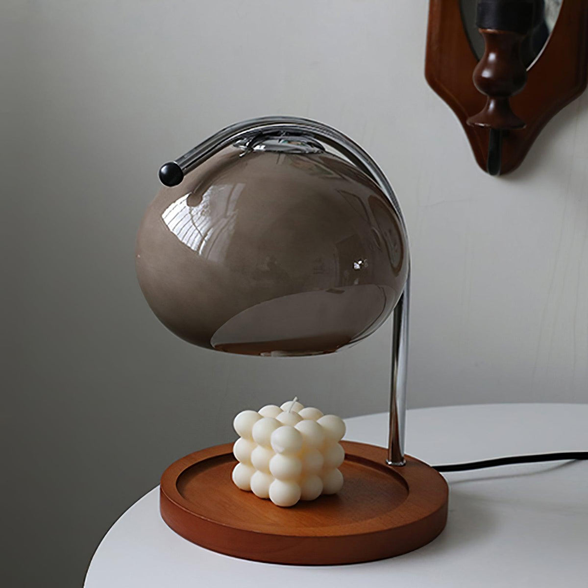 Candle Warmer Lamp – Wood & Glass Top-Down Candle Melter, 28cm, 5 Colours, UK Plug, Gift Idea