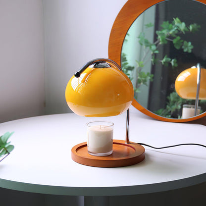 Candle Warmer Lamp – Wood & Glass Top-Down Candle Melter, 28cm, 5 Colours, UK Plug, Gift Idea