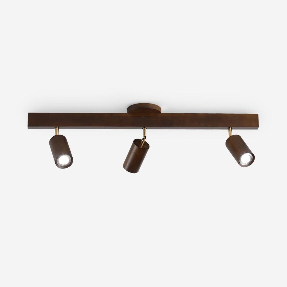 Wooden Ceiling Spotlight Bar – Walnut or Oak Track Light, 42 to 120cm, Warm White, Kitchen & Hallway