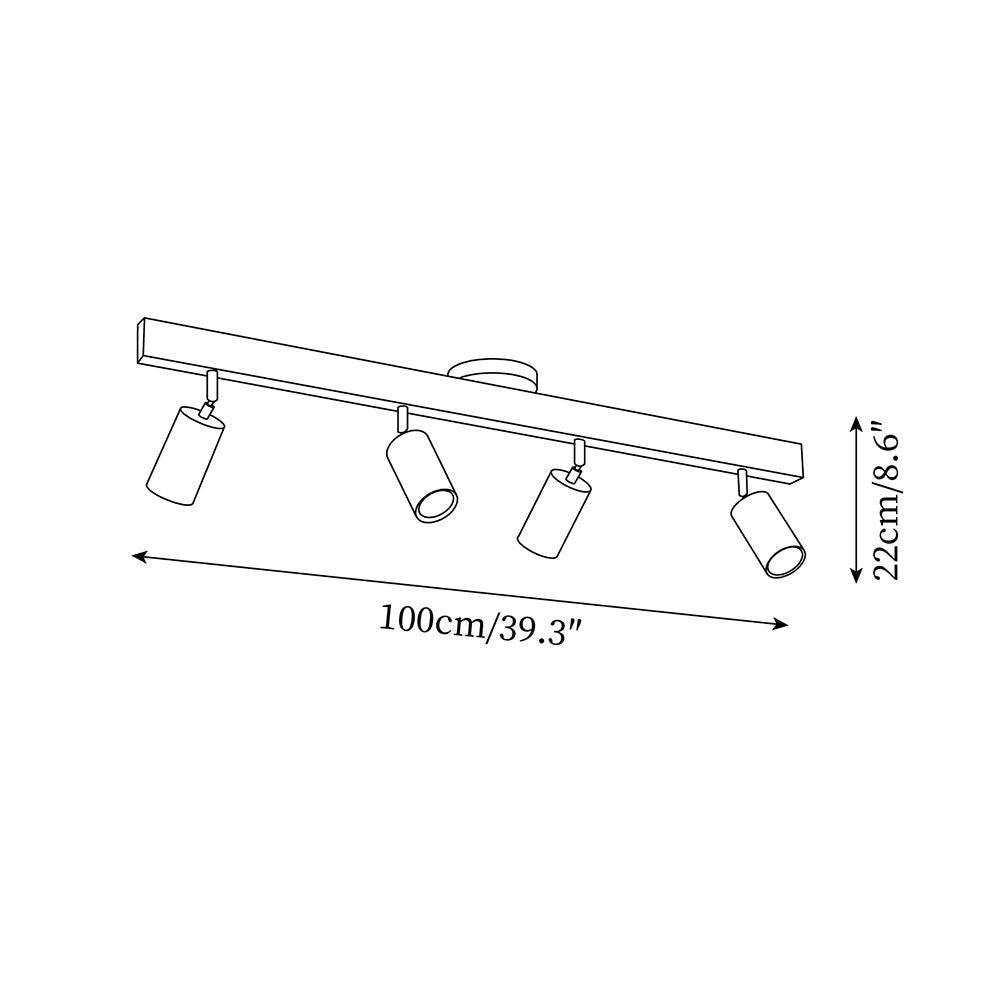 Wooden Ceiling Spotlight Bar – Walnut or Oak Track Light, 42 to 120cm, Warm White, Kitchen & Hallway