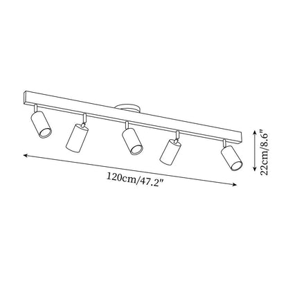 Wooden Ceiling Spotlight Bar – Walnut or Oak Track Light, 42 to 120cm, Warm White, Kitchen & Hallway