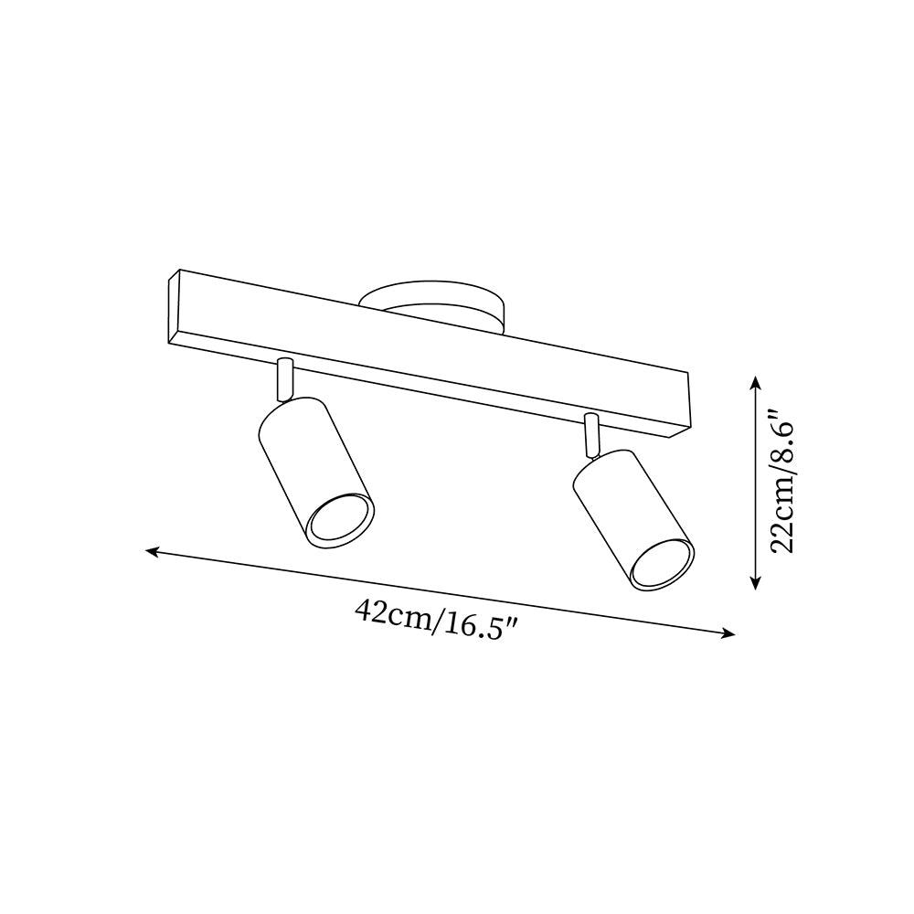 Wooden Ceiling Spotlight Bar – Walnut or Oak Track Light, 42 to 120cm, Warm White, Kitchen & Hallway