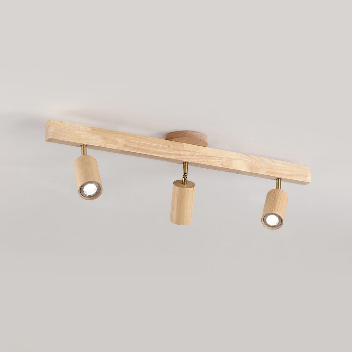 Wooden Ceiling Spotlight Bar – Walnut or Oak Track Light, 42 to 120cm, Warm White, Kitchen & Hallway