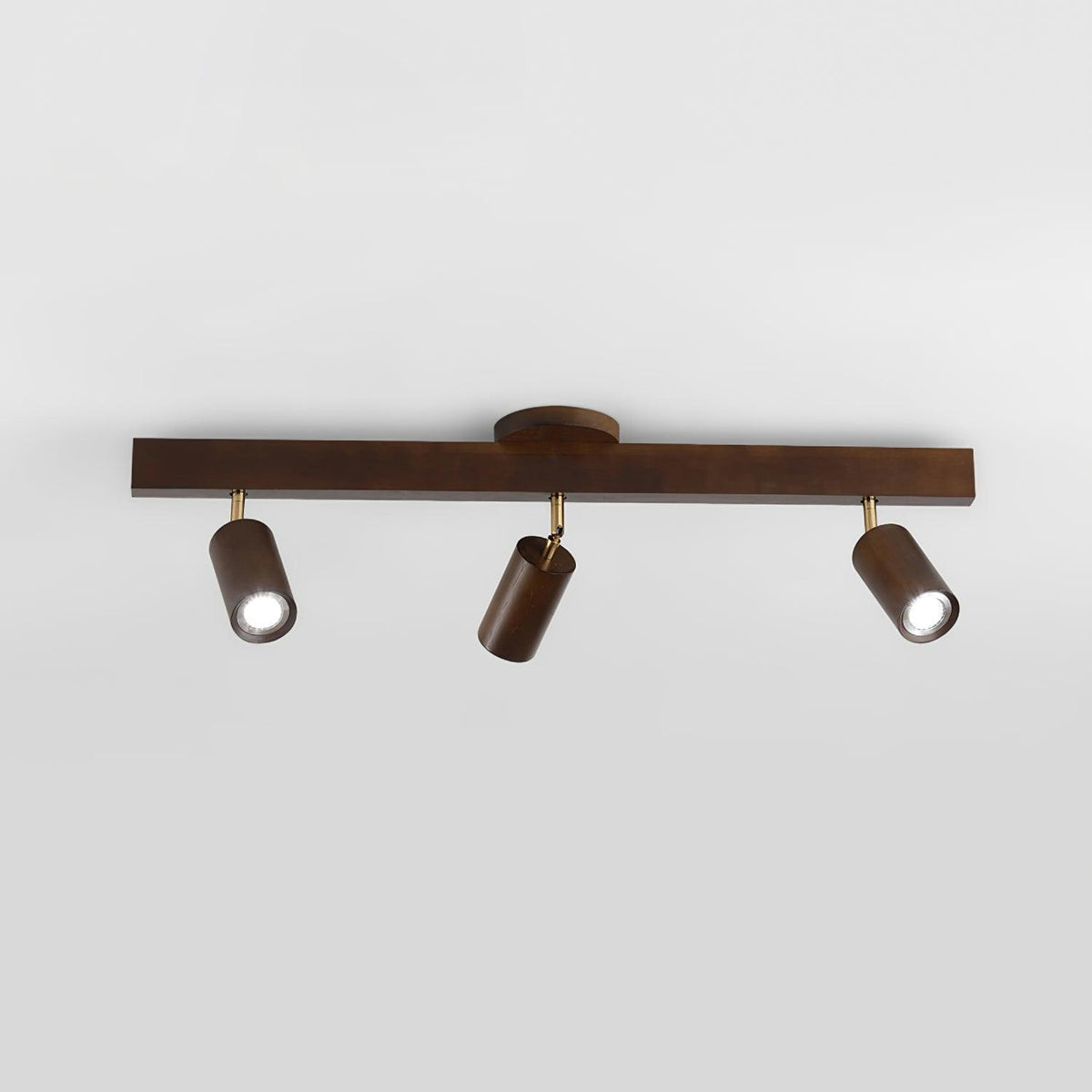 Wooden Ceiling Spotlight Bar – Walnut or Oak Track Light, 42 to 120cm, Warm White, Kitchen & Hallway