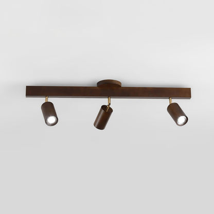 Wooden Ceiling Spotlight Bar – Walnut or Oak Track Light, 42 to 120cm, Warm White, Kitchen & Hallway