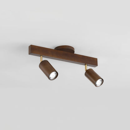 Wooden Ceiling Spotlight Bar – Walnut or Oak Track Light, 42 to 120cm, Warm White, Kitchen & Hallway