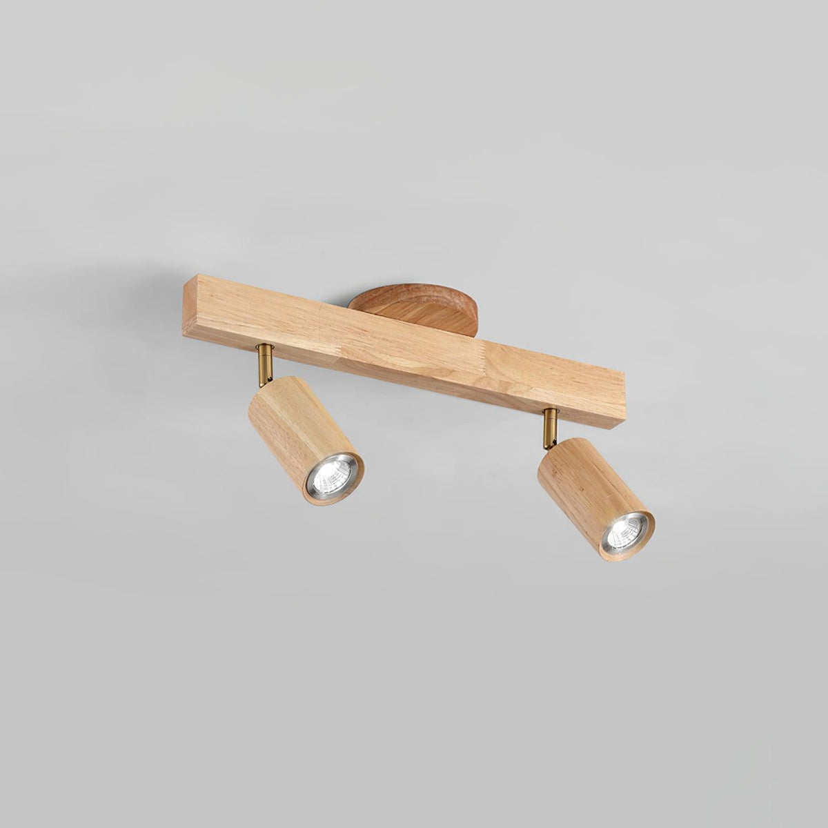Wooden Ceiling Spotlight Bar – Walnut or Oak Track Light, 42 to 120cm, Warm White, Kitchen & Hallway