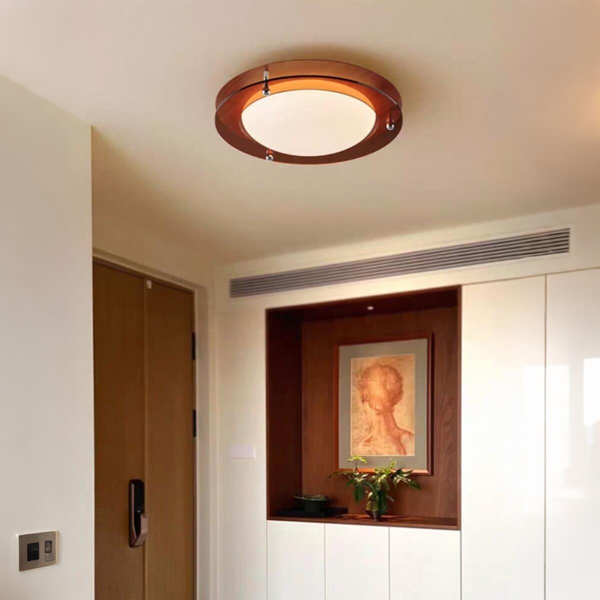 Mid Century Modern Geometric LED Brown Ceiling Light