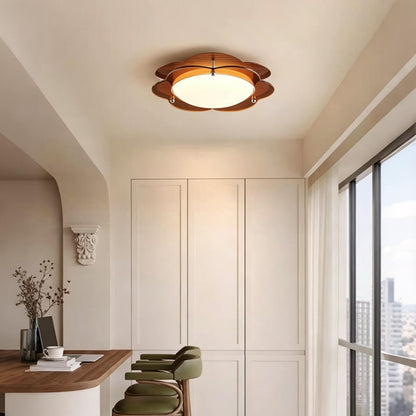 Mid Century Modern Geometric LED Brown Ceiling Light