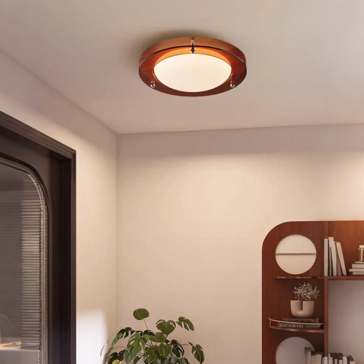 Mid Century Modern Geometric LED Brown Ceiling Light