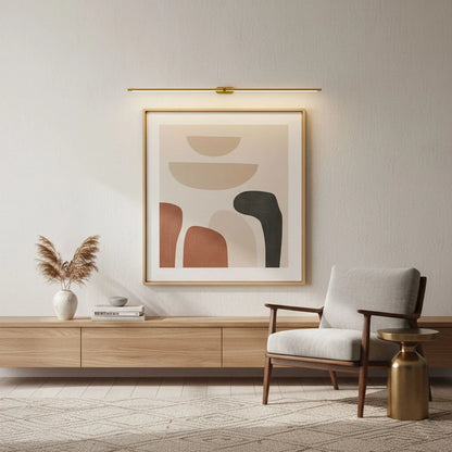 Linear LED Wall Light – Slim Modern Bar in Gold, Black or Brushed Nickel, 69 to 127cm, Dimmable Option