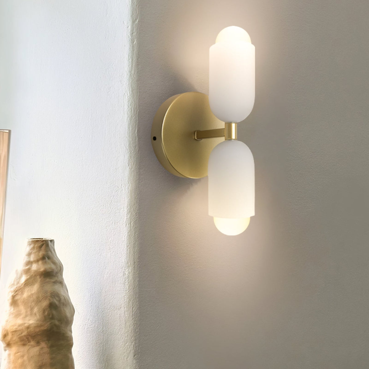Modern Creamy Double Heads Wall Sconce